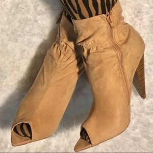 Boho Foxy Footwear Peep Toe Bootie Boots